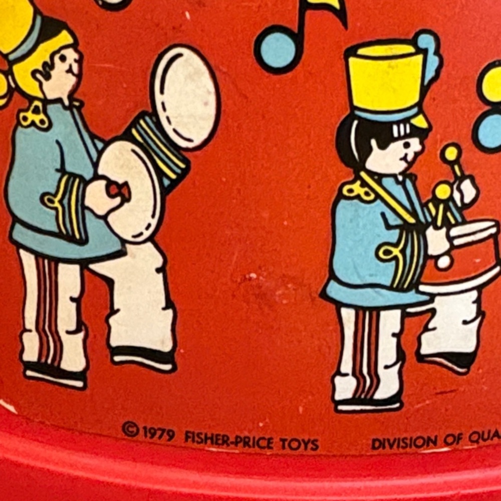 Vintage Fisher-Price Red and Yellow Toy Drum Set - Picture 2 of 4